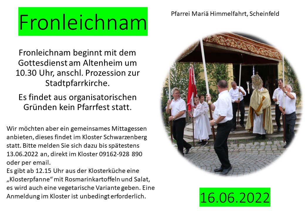 Fronleichnam 2022 Einladung