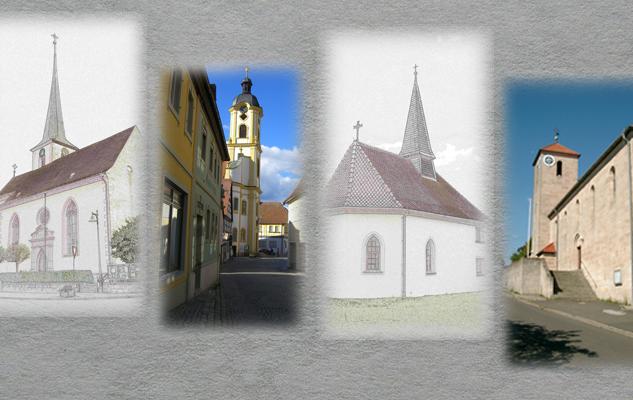 Verschiedene Ansichten der Kirche vom Pastoralraum Schwarzenberger Land