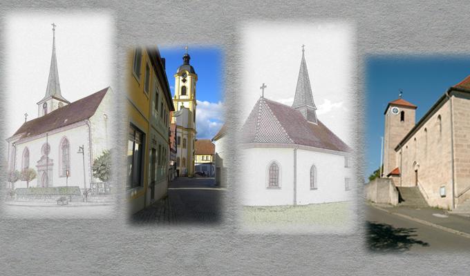 Verschiedene Ansichten der Kirche vom Pastoralraum Schwarzenberger Land