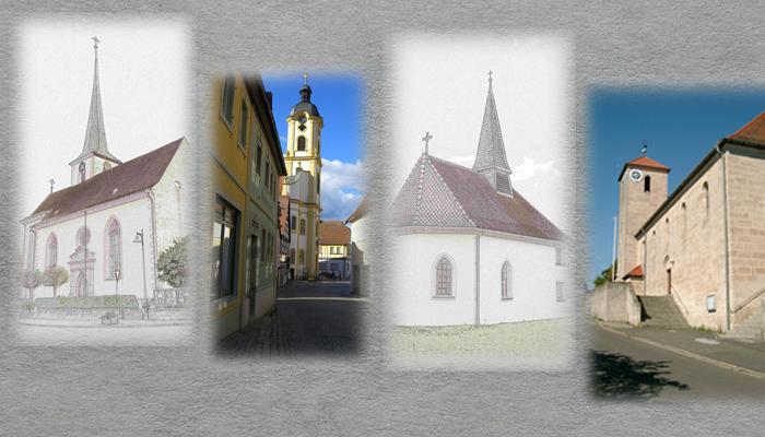 Verschiedene Ansichten der Kirche vom Pastoralraum Schwarzenberger Land
